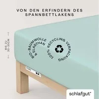 Schlafgut Spannbettlaken PURE Bio-Baumwolle mit Elasthan, 170 g/m², Bettlaken, Spannbetttuch, Jersey, Gummizug: rundum, (1 Stück), PREMIUM Laken für Matratzen bis 30cm Höhe, dehnbar blickdicht, straff