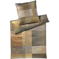 JOOP! Bettwäsche JOOP! Comfort Satin Bettwäsche Glow 4080-3 senf natur Kariert 135x200, 2 teilig