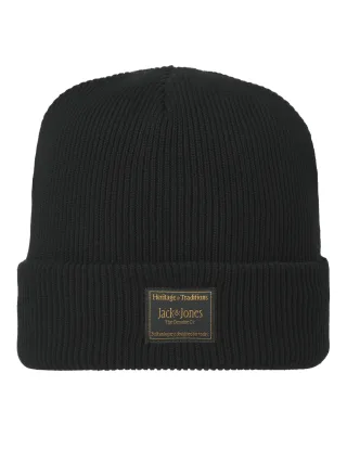 JACK&JONES - JACATTITUDE REGULAR BEANIE SN Black - Gr. - ONE SIZE