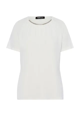 FRANK WALDER - Blusenshirt NOS mit Zierkante ecru - Gr. - 46
