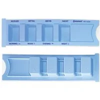 Ratiomed Pillendose Pillendose blau - 4 Fächer, 1 Stück (Stück, 1 St., Medikamentendispenser), Medikamenten-Dosierer Medikamentendosierer