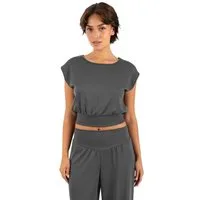 Smilodox T-Shirt Jorina, Crop Top Damen, Loose Fit, ärmellos, Basic, Gym & Freizeit Crop, Loose Fit, Rundhals, luftig, weich