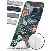 Homerella Badematte rutschfest 100% BPA frei inkl. 2 Haken zum Aufhängen 100x40cm, Antirutschmatte Badewanne hautsensitiv & schimmelresistent