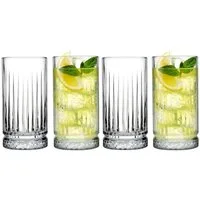 Pasabahce Gläser-Set Elysia Longdrinkglas, 6-tlg., Glas, 445 ml – 4er Set für stilvolle Getränkeservierung