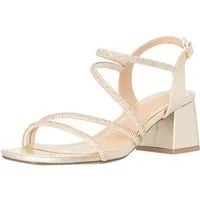 Salinyang Elegante Damen Sandaletten mit Strass und Blockabsatz Sandalette
