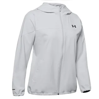 Under Armour Womens Woven Branded Full Reißverschluss Hoodie Grey 1351794 014