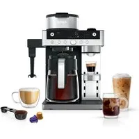 NINJA Filterkaffeemaschine und Espresso-Kapselmaschine Prestige DualBrew System CFN802EU, 1,8l Kaffeekanne, Papierfilter, 3 Variationen und 10 Getränkegrößen, mit einklappbarem Aufschäumer