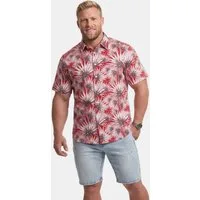 Men Plus Kurzarmhemd Hemd Halbarm Kentkragen Print Comfort Fit bis 8 XL