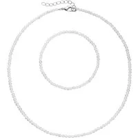 Firetti Ketten und Armband Set Multipack Schmuck Geschenk Armkette Halskette (Set, 2-tlg), facettierte Edelsteine
