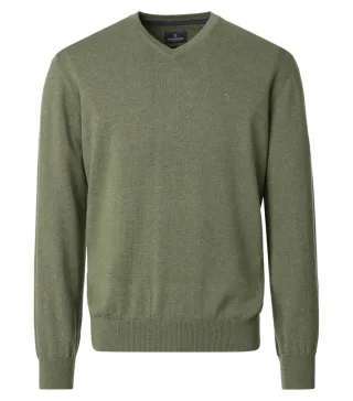 CASAMODA - Pullover mit V-Ausschnitt grün - Gr. - XXL