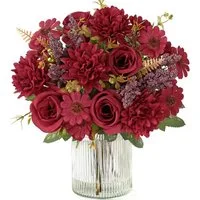 Kunstblumenstrauß Künstliche Blumen 2/4 Bündel künstliche Rosen Gänseblümchen, Agger, Perfekt für Hochzeit, Party oder Heimdekoration in Rosa