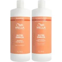 Wella Professionals Haarpflege-Set Wella Invigo Nutri-Enrich Set - Shampoo 1000ml+Cond. 1000ml