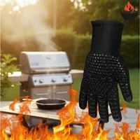 GOLDEN Grillhandschuhe Grillhandschuhe hitzebeständig feuerfeste Kochhandschuhe für Grill BBQ