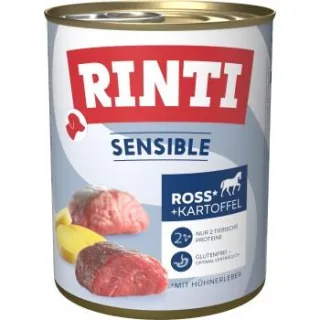 RINTI Sensible Nassfutter Hund, Adult, Dose, Ross und Hühnerleber 24x800 g