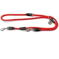 lionto Hundeleine 3-fach verstellbar 200 cm, Nylon mit Kunstleder & Edelstahl (1-tlg), Multifunktionsleine robust