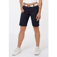 SUBLEVEL Bermudas Damen Stretch-Twill-Shorts mit Flechtgürtel Kurze Hose aus Baumwolle, bequem, inkl. Gürtel