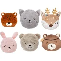 Home-trends24.de Dekokissen Kuschelkissen Kinder Kissen Bär Katze Hase Tiger Reh Panda Zimmer Deko, Kissenhülle mit Füllung