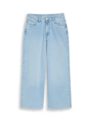 TOM TAILOR Denim - Culotte Jeans mit weitem Bein und hohem Bund blau - Gr. - S