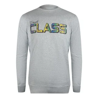 Cavalli Class - Graues Sweatshirt Mit Leuchtendem Blumenlogo