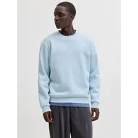 Jack & Jones Sweatshirt JJEBRADLEY mit Rippbündchen für Alltag und Freizeit Materialmix, relaxed fit