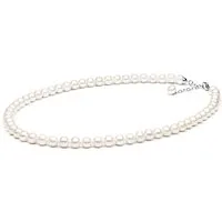 Gaura Pearls Perlenkette weiß, rund, ca. 8 mm, 50-53 cm, 925er Sterlingsilber, rhodiniert