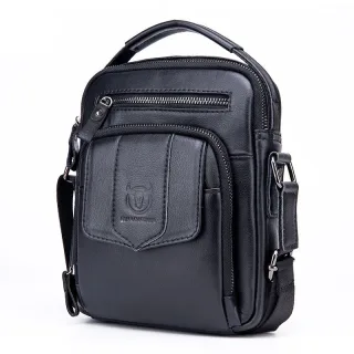 BULLCAPTAIN Genuine Leather Messenger Bag for Men Adjustable Shoulders Sling Crossbody Bags for Travel Work Business Han