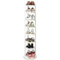 AFKSMILE Schuhregal Vertikales Schuhregal, 8 Etagen,Schmales Schuhregal für Schrankeingang, Metall, Schuhregal, schlanke Schuhregal für kleine Räume, platzsparend