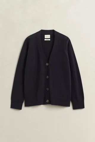 GANT - Superfine Lambswool Strickjacke EVENING BLUE - Gr. - M