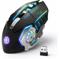 StellarLuma Gaming Maus Kabellos RGB Wireless USB Gaming-Maus Gaming-Maus (Bluetooth, Funk, Kabellose Dual Mode Gaming Maus mit 6 Tasten und RGB-Beleuchtung)
