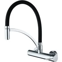 HOMELIVE Küchenarmatur Küche Wandmontage 180° drehbar Wand Spültischarmatur Wasserhahn (Wandarmatur Flexibel Ausziehbarer) Spültischarmatur für Küche Messing