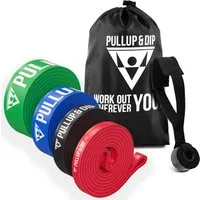 Pullup & Dip Trainingsband Fitnessbänder mit Tasche, Türanker (bei Sets) und Übungsguide