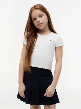 ESSENTIAL RIB TOP SS White - Gr. - 10