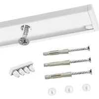 Deco-Raum Gardinenschiene Minimal, 1-läufig, kürzbar, Wunschmaßlänge, Deckenmontage, verschraubt, Aluminium, Komplett-Set vorgebohrt