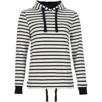 modAS Kapuzenpullover 29009 Damen Kapuzenshirt Maritim gestreift - Langarmshirt Streifen Baumwolle