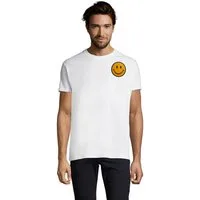 Blondie & Brownie T-Shirt Smiley Face Patches Shirt mit Smiley Patch Rundhals Retro (Einzelset, Einzelartikel) Urban Smile Patch Rundhals Shirt