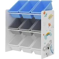 en.casa Kinderregal, »Muxía« mit 9 Ablagekisten Kolala-Motiv 60x62x26,5 cm