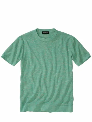Mey & Edlich Herren Two-Tone-T-Shirt Beige 88 % Leinen, 12 % Baumwolle