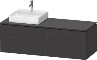Duravit L-Cube Konsolenwaschtischunterbau wandhängend Graphit Supermatt 1420x550x482 mm - LC4870L808 LC4870L80800000