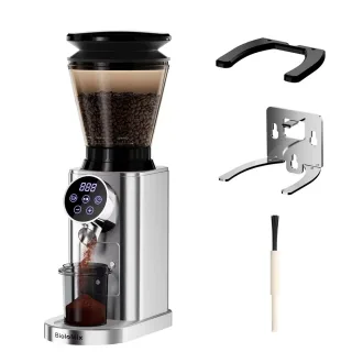[EU Direct] BioloMix CG210 Stainless Steel Electric Conical Burr Coffee Grinder with Removable Holder 48 Grind Settings