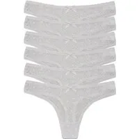 HO-Ersoka Stringtanga Damen Strings Spitze Set 3/6 Stück Tangas Slips schwarz/weiß (Packung, 3er Set, 6er Set)