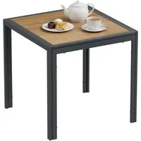TLGREEN Gartentisch 75×75×72 cm, DPC Balkontisch, (Quadratischer Terrassentisch mit Metallgestell), Rutschfester Esstisch Outdoor für Kleinen Balkon