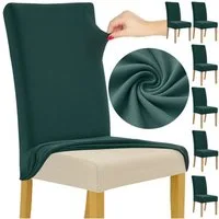 Ruhhy Stuhlhusse Stuhlbezug Elastik-Set, blickdicht, elastisch, waschbar 30°C, 6er-Set