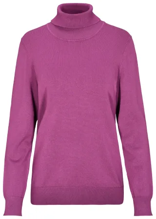 CLARINA - Rollkragen-Pullover,1/1Arm,uni azalee - Gr. - 38