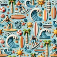 lillestoff Stoff Baumwollstoff Baumwolle Webware 3D-Optik Summer Surfer Meer, Meterware, 50 cm x 150 cm