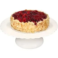 MamboCat Servierplatte Gloria Tortenplatte mit Fuß cremeweiß Ø30cm Kuchenständer, Keramik