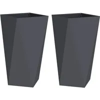 vidaXL Blumentopf Pflanzkübel 2 Stk. Anthrazit 40 x 40 x 75 cm Stahl (2 St)