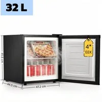 FOHERE Gefrierschrank BD-32, 49.8 cm hoch, 47.3 cm breit, Türanschlag, verstellbare Füße und herausnehmbare Einlegeböden