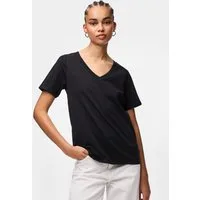 pieces Kurzarmshirt PCRIA SS V-NECK SOLID TEE JRS NOOS BC Baumwolle, regular fit