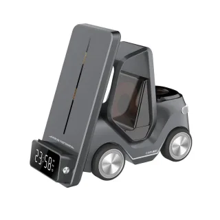 5 in 1 Wireless Fast Charger Phone Holder With Alarm Clock Time For iPhone 16 15 14 13 12 Pro Max Apple Watch 10 9 8 7 6