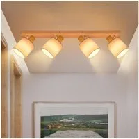 ZMH Deckenleuchte Deckenstrahler 4 Flammig Modern E14 Schwenkbar 350°, ohne Leuchtmittel, MAX.25W Stoffschrim für Schlafzimmer Flur